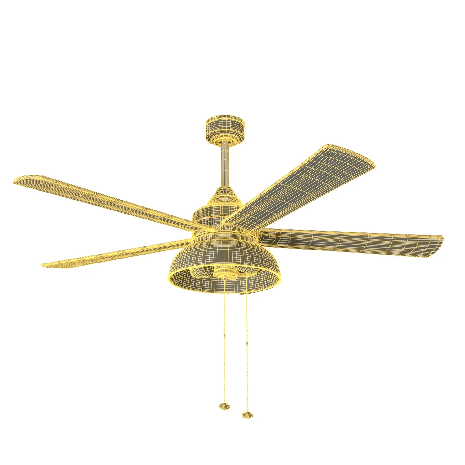 Brightondale Industrial Style Indoor Outdoor LED Ceiling Fan PBR 3D Model_07